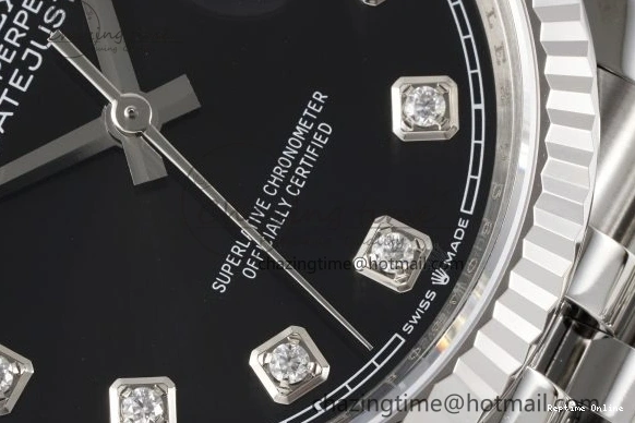0413 Unique DateJust 36 SS 116234 VSF 1:1 Best Edition 904L Steel Black Diamonds Dial on Jubilee Bracelet VS 2089